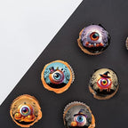 30Pcs Edible Halloween Eyeballs Cupcake Toppers Wafer Paper Eyeballs Cupcake Toppers Halloween Theme Baby Shower Kids Birthday Party Cake Decorations Supplies