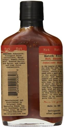 Jamaican Style Hot Sauce - 7oz Bottle - Made in USA - All Natural Ingredients, Non-GMO, Gluten-Free, Sugar-Free, Vegetarian, Keto