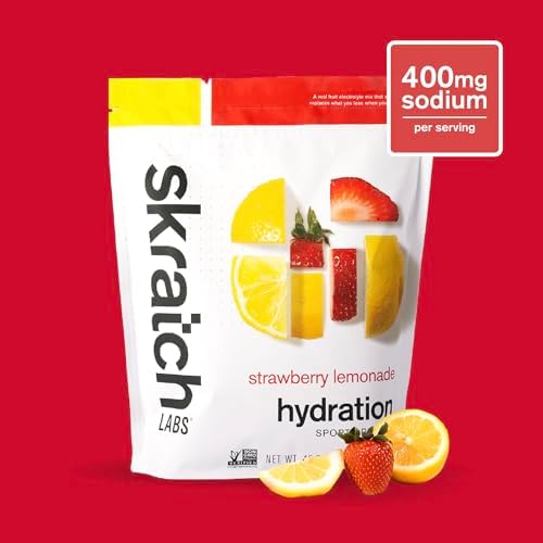 Skratch Labs Hydration Sports Drink Mix – Real‑Fruit Electrolyte Powder for Fast Hydration & Endurance | Strawberry Lemonade | 60 Servings | Vegan, Non‑GMO, Clean Ingredients