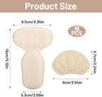16 Pcs Heel Cushion Pads Adhesive Reusable Mesh Protectors Soft Anti Slip Guards Liners Comfort Back of Heel Grips Inserts for Women Men Loose Shoes Too Big Boots