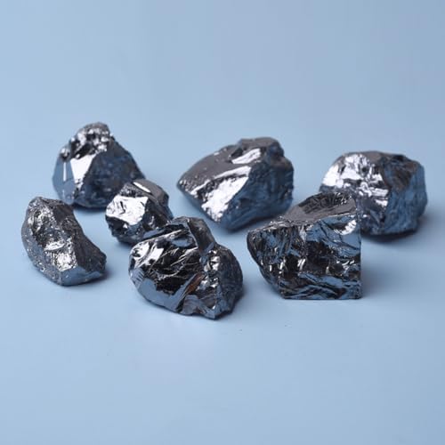 Erliway 1.25-2" Natural Terahertz Raw Stone and Healing Crystals, Rough Terahertz Stone for Tumbling, Cabbing, Fountain Rocks, Decoration, Raw Crystal and Healing Stones for Polishing, Wicca & Reiki