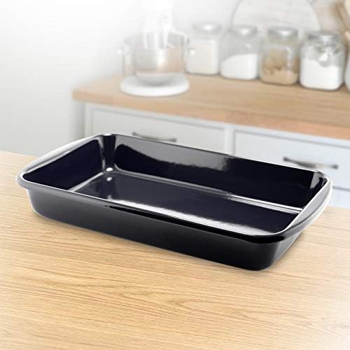 Chantal Riess Enameled Steel Cake pan, Gloss Black, 16.5" x 13" x 2.75"