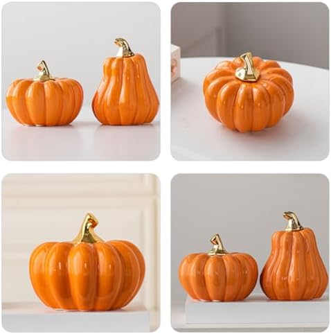 ABOOFAN Ceramic Pumpkin Decor Realistic Pumpkin Figurine for Home Supplies Fall Decor Thanksgiving Halloween Table Centerpiece Unique Easy to Clean for Parties