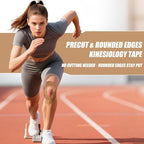 Kinesiology Tape, 40 Count Precut Strips 2 Rolls, Original Cotton Elastic Athletic Tape for Muscle Strain Relief & Joint Support, Waterproof & Breathable Sports Tape