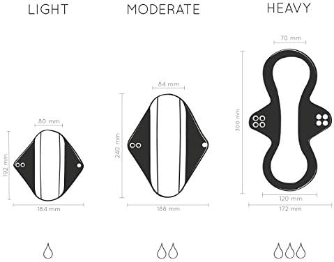 Reusable Sanitary Pads with Discreet Pouch | Mix Pack | Cloth Menstrual Pads | Reusable Feminine Pads | Cloth Panty Liners | Washable Pads Menstrual | Zero Waste Reusable Period Pads | Bambaw