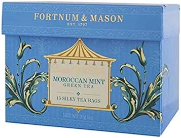Fortnum & Mason British Tea, Moroccan Mint Green Tea15 Silky Tea Bags (1 Pack)