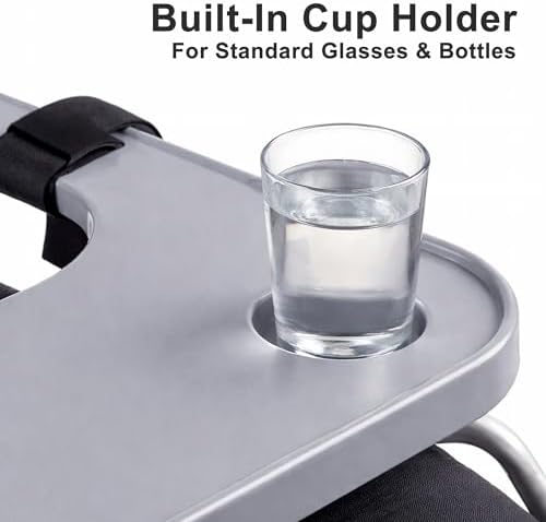 Wheelchair Tray Table for Seniors & Adults,Removable Lap Desk with Cup Holder for Eating & Reading,Lightweight & Easy-to-Install Wheelchair Accessory,Fits Most 16–20 Inch Wheelchairs