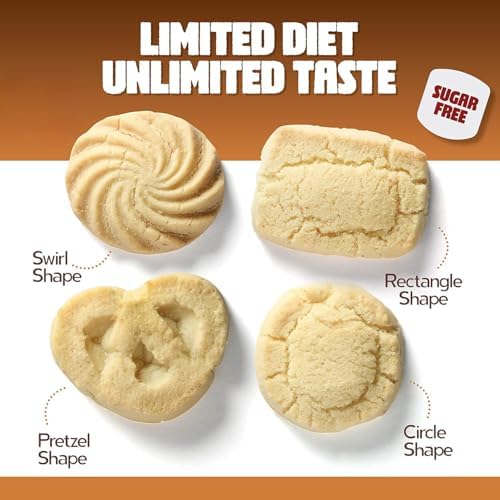 Sugar Free Butter Cookies 36 Count Traditional Danish Cookies, Premium Assorted Shortbread cookies for Diabetics (1 Pk, 11 Ounce)