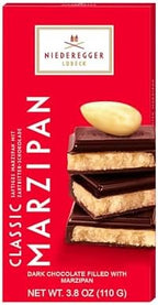 Niederegger Dark Chocolate Marzipan Bar, 110g/3.8 oz.| Delicious World-Renowned Marzipan encased with Crisp Dark Chocolate | Gourmet Confetionery. Unique and Delightful Flavor | Made in Germany since 1806 | Kosher