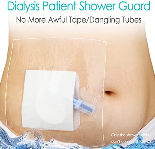 Waterproof Shower Cover Shields Dialysis Port Picc Line Chest Catheter PD Peritoneal Dialysis Chemo Non-Stick Center Pad for Feeding Tube Peg G-Tube Patient Bandage Protector, 10"x10"(Pack of 25)