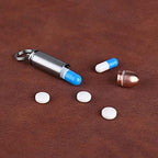 SW901 Titanium Pill holder keychain, Brass and Titanium Lightweight Waterproof Pill Container，Mini EDC Pill Case for Outdoor Travel.