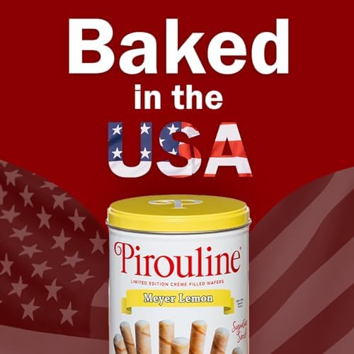 Pirouline Rolled Wafers – Lemon – Rolled Wafer Sticks, Crème Filled Wafers, Rolled Cookies for Coffee, Tea, Ice Cream, Snacks, Parties, Gifts, and More – 14.1oz 3pk