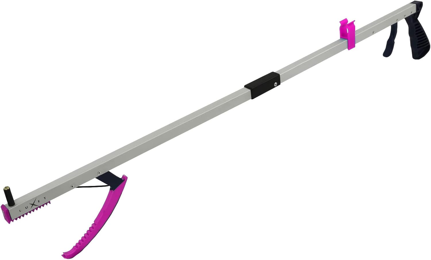Grabber Tool 26" Stick Strong Grip Heavy Duty Aluminum Claw, Magnetic Tip, Lightweight Foldable, Reacher Pickup Tool, Gripper Grabbers for Elderly Grab it Reaching Tool Trash Picker, Pink, By Luxet