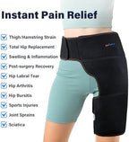 LotFancy Hip Brace with Hot Cold Pack, Hip Ice Pack Wrap for Women and Men, Groin Compression Wrap for Sciatica, Pulled Hamstring, Arthritis, Thigh Injuries, Bursitis Pain Relief