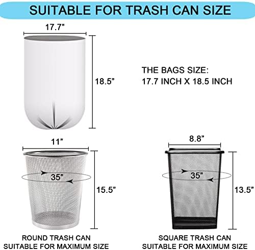 2 Gallon Small Plastic Trash Bags, 7.5 Liters Clear Wastebasket Liners Garbage Bags for Home, Office, Bathroom, 100 Counts