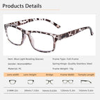 2 Pack Reading Glasses, Leopard Frames Blue Light Blocking Readers,Filter UV Ray/Glare Computer Reading Glasses, Lightweight Spring Hinges Eyeglasses for Women Men(2-pack Leopard,2.75)