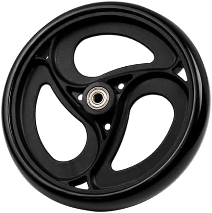 Wealrit 2 Pcs Solid 8 Inch Replacement Wheels for Wheelchairs, Walker, Drive Rollator Parts (Black)