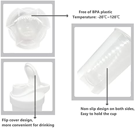 Shaker Bottle Protein Shakes Cup and 10-Ounce/300ML Shaker-Bottle with Whisk Balls, Protein Shaker- Bottles Set, Non-BPA plastic(Bule+Purple(2PCS))