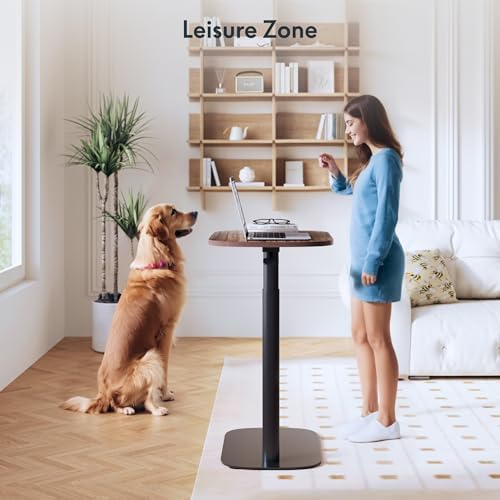 FLEXISPOT Adjustable C Table, Mobile Snack Side End Table Sofa Couch Bedside Table Laptop Cart TV Tray Night Stand for Small Space Side Table(23.6" W x 13.8" D,Rustic Brown)