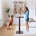 FLEXISPOT Adjustable C Table, Mobile Snack Side End Table Sofa Couch Bedside Table Laptop Cart TV Tray Night Stand for Small Space Side Table(23.6" W x 13.8" D,Rustic Brown)
