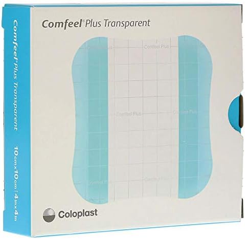 Comfeel Plus Transparent Thin Thin Hydrocolloid Dressing 4 x 4" Square Thin with Border Film Backing 33533 10 per Box