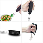 IMIKEYA Elderly Adaptive Tableware Non-Slip Anti-Shake Fork with Thick Handle for Disabled Users Comfortable Grip Eating Aid for Hand Tremors and Daily Living