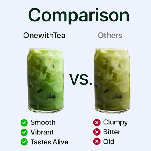 ONE WITH TEA Organic Ceremonial Matcha Powder, Stone-Ground Japanese Green Tea, Premium Grade, Made in Japan, 2 oz (60 g)