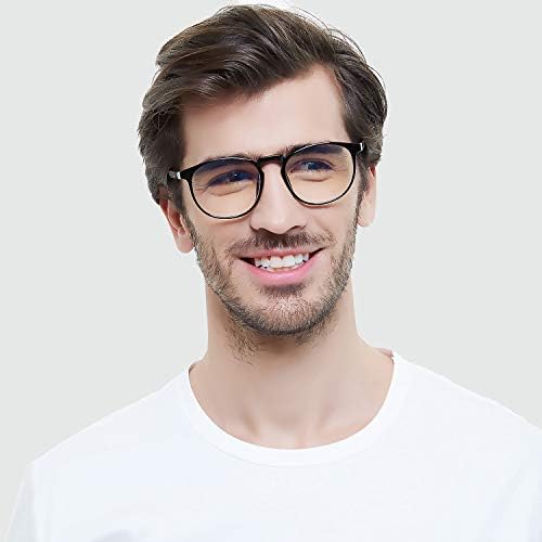 Blue Light Blocking Glasses Women/Men,Retro Round Anti Eyestrain Computer Gaming Glasses(2Pack)