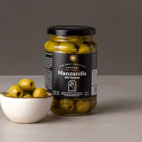 Triana Olivas by Don Gastronom. Pitted Manzanilla Olives. 350g (12.35oz).