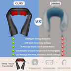 Joyset Shiatsu Neck and Back Massager with Heat,Electric Shoulder Massager for Pain Relief Deep Tissue,3D Kneading Massage with Cloth Cover Easy to Clean Best Gift for Men Women Parents