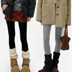 1-Pack White Chunky Knit Leg Warmers, Soft Acrylic, Winter Warmth for Y2K & Casual Outfits