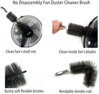 Fan Duster Cleaner Brush (Non-Disassembly Clean), Bendable Cleaning Brush for Tower/Floor/Oscillating Fans/Blind Shutter/Vent/Curtain, Multifunctional Cleaning Brush (Gray)