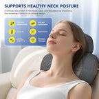 Neck Massager Pillow with Heat, 3-in-1 Shiatsu & Cervical Traction for Pain Relief, Ergonomic Shoulder Massager and Posture Corrector for Men & Women, Corded Electric（Dark Gray）