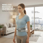 KOOTLEE Cordless Portable Heating Pad for Back Pain Relief, Wearable Heat Belt with Massager, 10000mAh Lower Back Heating Pad 63" with 3 Heat 3 Vibration for Cramps and Sciatica