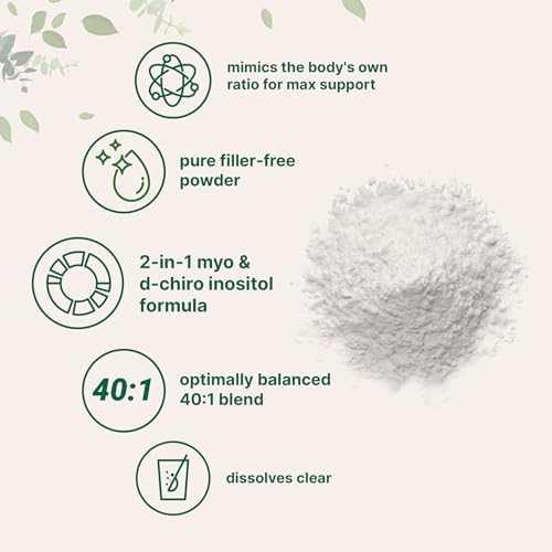 Micro Ingredients Myo-Inositol & D-Chiro Inositol Powder, 1lb (221 Servings) | 40:1 Ideal Ratio Inositol Supplement for Women | Supports Hormonal Balance & Ovarian Health | Non-GMO, Vegan, Filler-Free