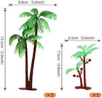 Rsstarxi 10 Pack Palm Tree Cake Topper Plastic Green Palm Tree Coconuts Cupcake Toppers Summer Beach Theme Palm Tree Decorations for Hawaii Baby Shower Birthday Party Cake Decorations
