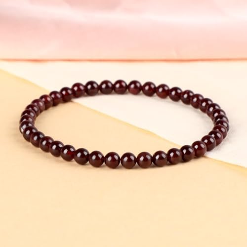 LPBeads Handmade Natural Gemstone Stretch Elastic Bracelet Healing Crystal Round Stone Beads Jewelry Gifts for Women Men