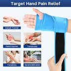 Wrist Ice Pack Wrap for Carpal Tunnel Relief, Gel Ice Packs for Injuries Reusable for Wrist Hand Foot Ankle Knee Leg Pain, Hot Cold Compress Therapy Bandage Surgery Recovery Gifts Men Women (Blue)