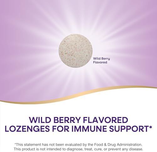 Nature's Way Zinc Lozenges with Vitamin C & Echinacea, Zinc Supplements for Men and Women, Immune Support*, Wild Berry Flavor, 60 Lozenges (Packaging May Vary)