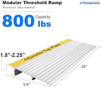 Ruedamann Door Threshold Ramp, 2" Rise Aluminum Threshold Ramps for Doorways, 800 lbs Load Capacity, Handicap Ramps for Home Steps for Wheelchair, Scooters, Power Chairs, Walkers, Bicycle, Tricycle