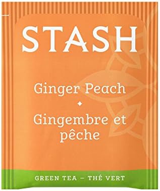 Stash Tea Ginger Peach Green Tea - Caffeinated, Non-GMO Project Verified Premium Tea with No Artificial Ingredients, 18 Count (Pack of 6) - 108 Bags Total