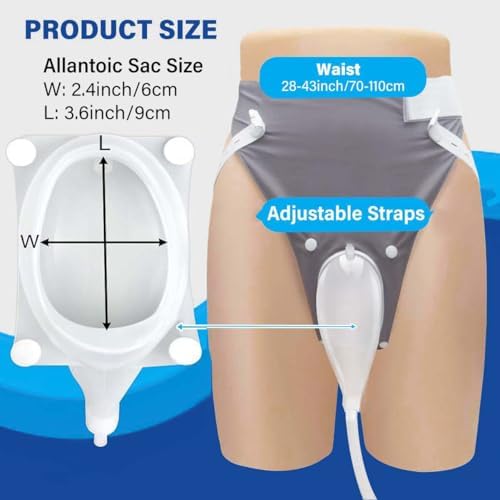 Catheter for Women, Urine Collection System, Reusable Portable Silicone Urinal with 2 Bags (1000ml & 2000ml), 1.2M Tube, and Adjustable Breathable Pants (Women)