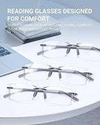 TERAISE Rimless Reading Glasses Comfortable Lightweight Frameless Reader Men Women Blue Light Blocking Computer Eyeglasses