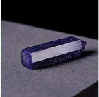 StoneStory Natural Blue Sandstone Healing Crystal Point Faceted Prism Wand Reiki Figurine Gemstone Pack of 2 (Blue Sandstone, 6-7cm)