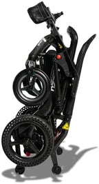 Pride Mobility Jazzy Ultra Light Folding Travel Power Chair - 300 lbs Capacity, 3.69 mph, Lightweight Foldable Electric Wheelchair for Travel Seniors, Adults – 20Ah Extended-Range Battery (Black)