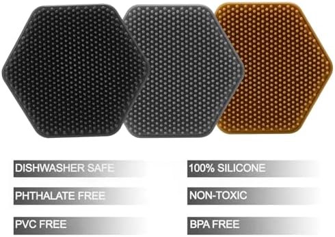 3 Pack Silicone Face Scrubber for Men, Emptycolor Beard Scrubber for Men, Exfoliating Brush Face Wash Tools, Facial Silicone Scrubber for Men’s Skincare & Beard Care