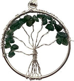 VIE Naturals Tree of Life Pendant, Green Aventurine, 30mm