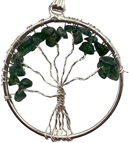 VIE Naturals Tree of Life Pendant, Green Aventurine, 30mm