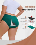 INNERSY Women's Period Underwear Plus Size Heavy Flow High Waisted Cotton Leak Proof Menstrual Panties 3-Pack