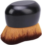 BRRNOO Large Tanning Brush, Self Tanner Brush Face Body Soft Hair Wave Shaped Brush Head Tan Applicator Blend Brush with High Density Soft Brush Hair, Easy Application for Even (Black)